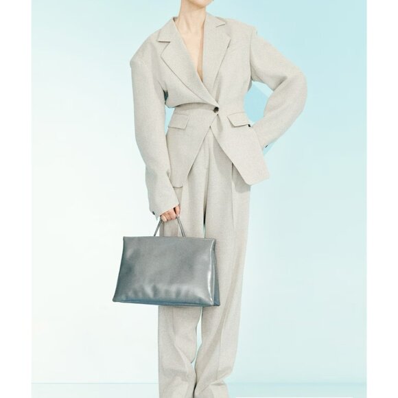 H and M Edition Light Gray Wool Blend Blazer S/S 2025 Small - Picture 4 of 5